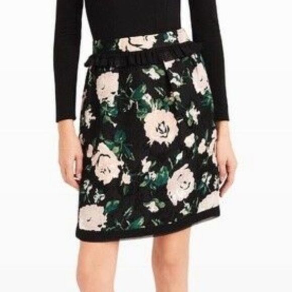 EUC Club Monaco Floral Silk Skirt (size 12) - Picture 1 of 8